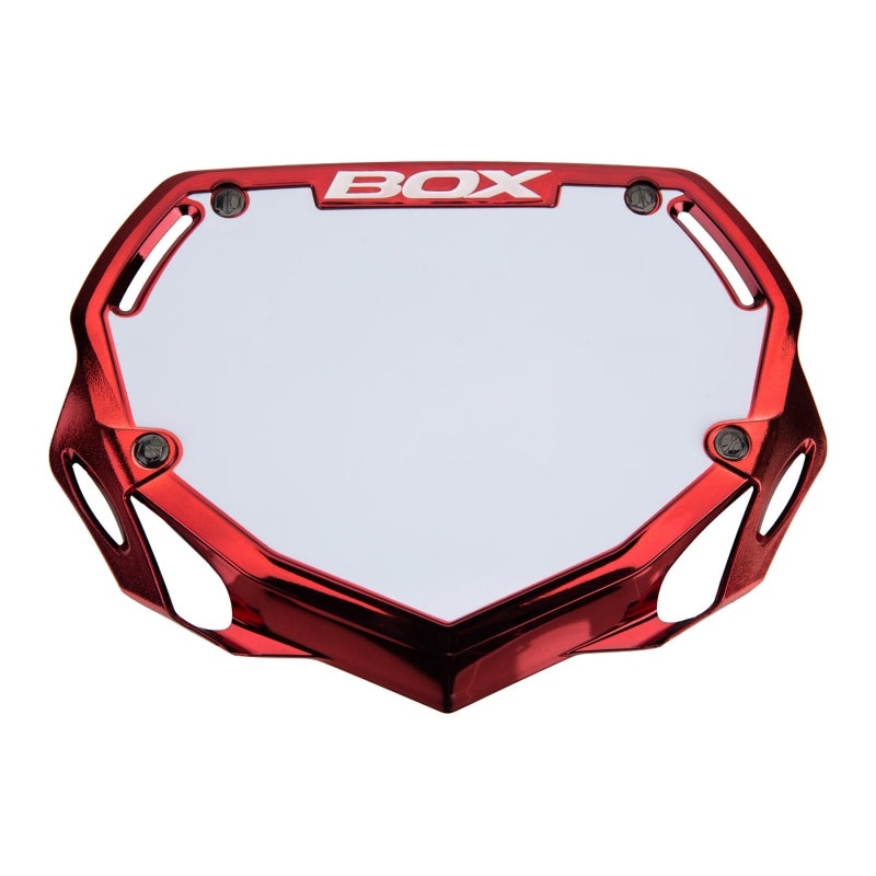 BOX Box Two Number Plate Red Chrome – Small