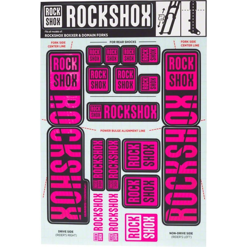RockShox Fork Decal Kit – 35mm Dual Crown Magenta