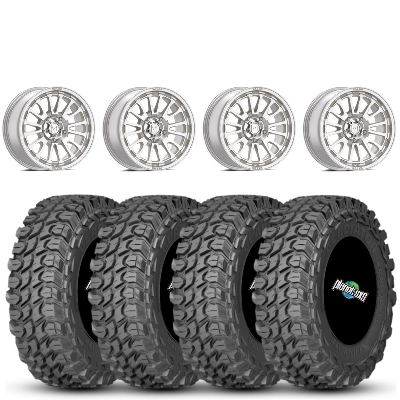 Valor V14 15×7 Raw Machined 5+2 4/156 on Gladiator X Comp 10 Ply 35×10-15