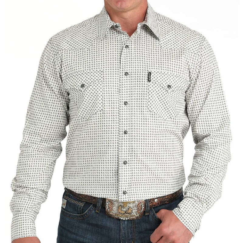 Cinch Men’s Modern Geo Print Pearl Snap Shirt
