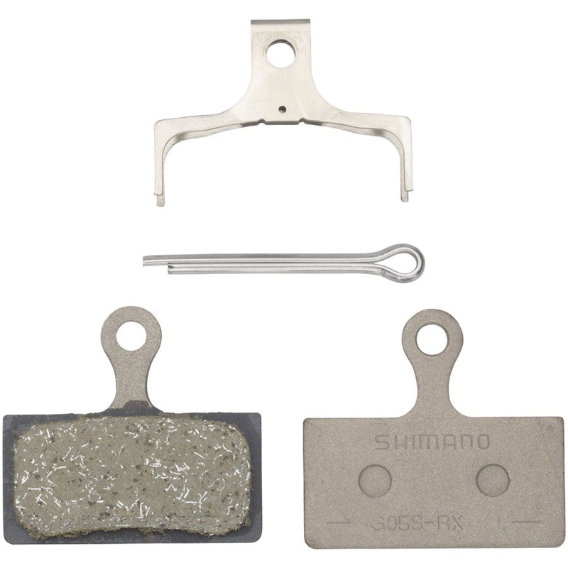 Shimano G05S-RX Disc Brake Pad and Spring – Resin Compound, Stainless Steel Back Plate, One Pair