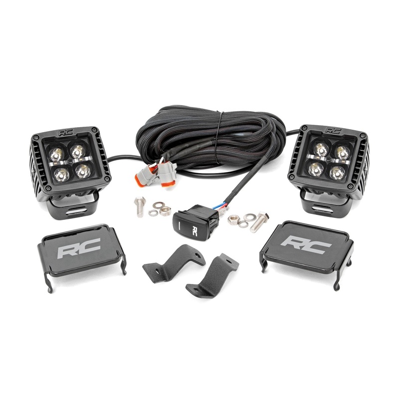 Rough Country | LED Light Kit | Ditch | 2″ Black Pair | Amber DRL | Ford F-150 (15-25)/F-150 Lightning (22-25)  | 71032
