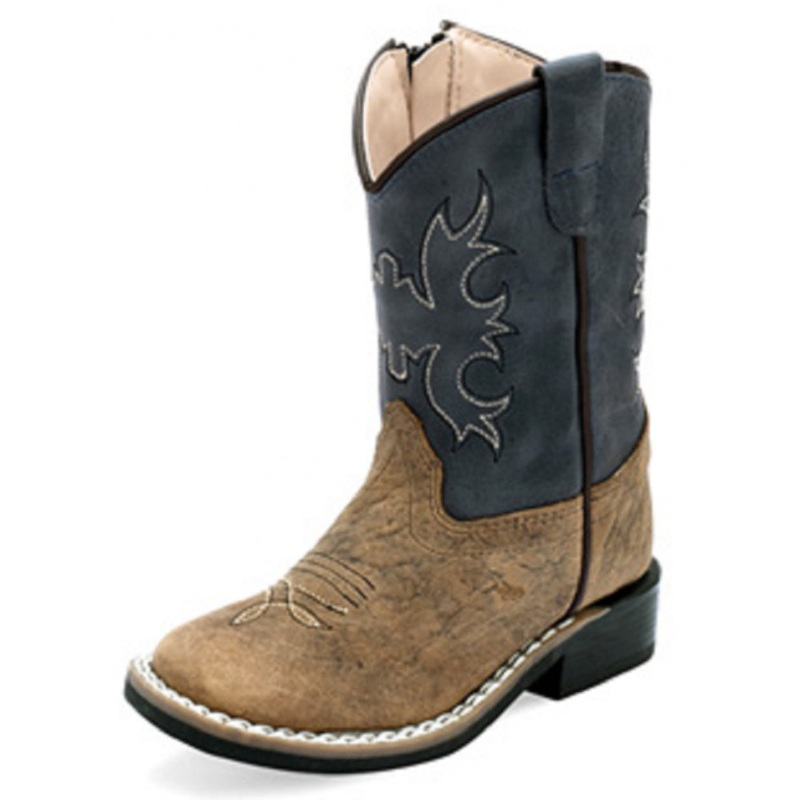 Old West Infant Brown Bull Leather Boot