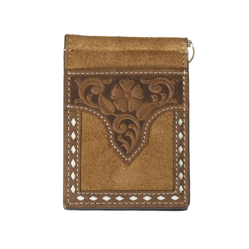 Nocona Roughout Floral Buck Lace Money Clip