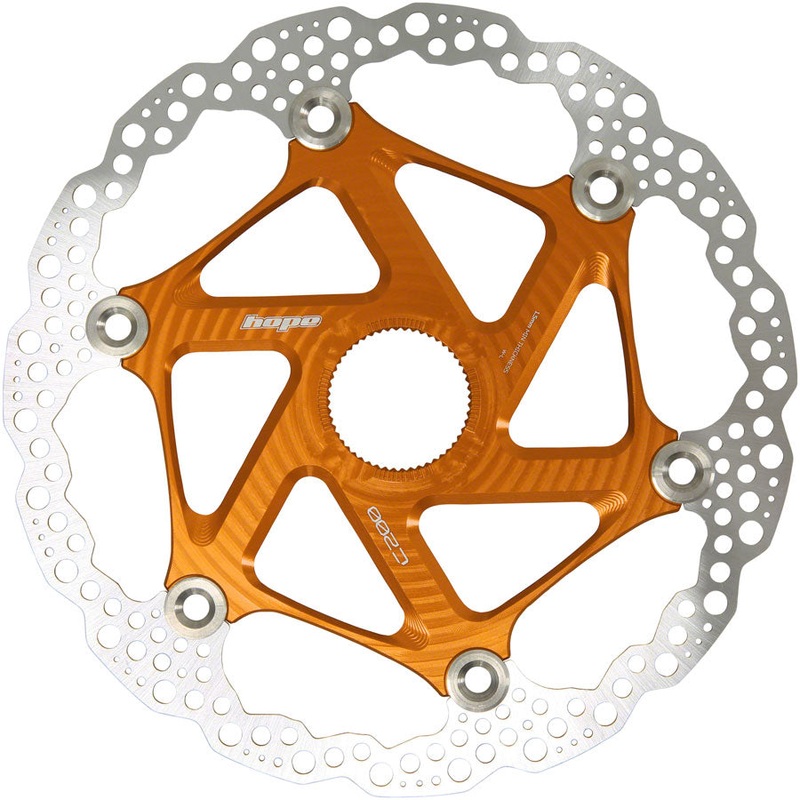 Hope MTB Floating Centre-Lock Disc Brake Rotor – 200mm, Center-Lock, Orange