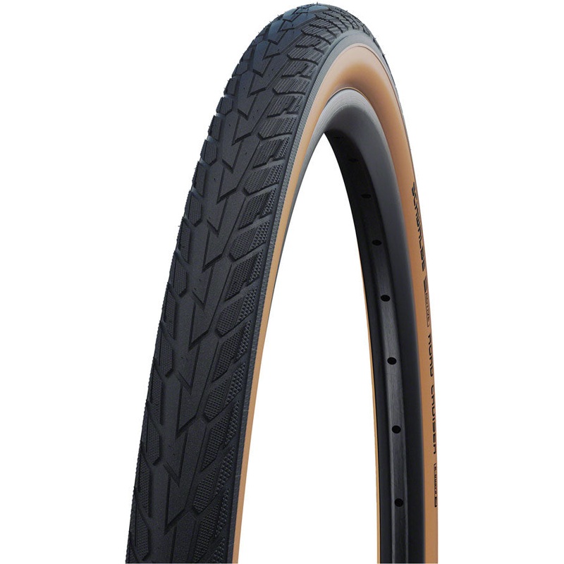Schwalbe Road Cruiser Tire – 26 x 1.75 Clincher Wire Gumwall/BLK K-Guard Green