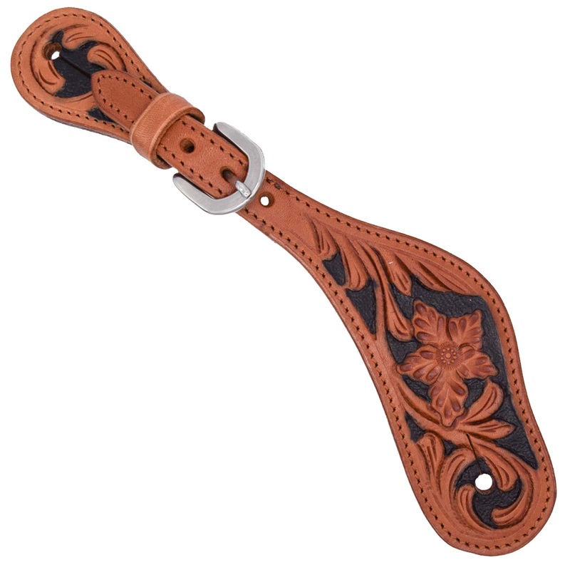 Teskey’s Floral Inlay Spur Strap