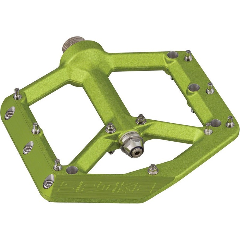 Spank Spike Platform Pedals – Aluminum – Green