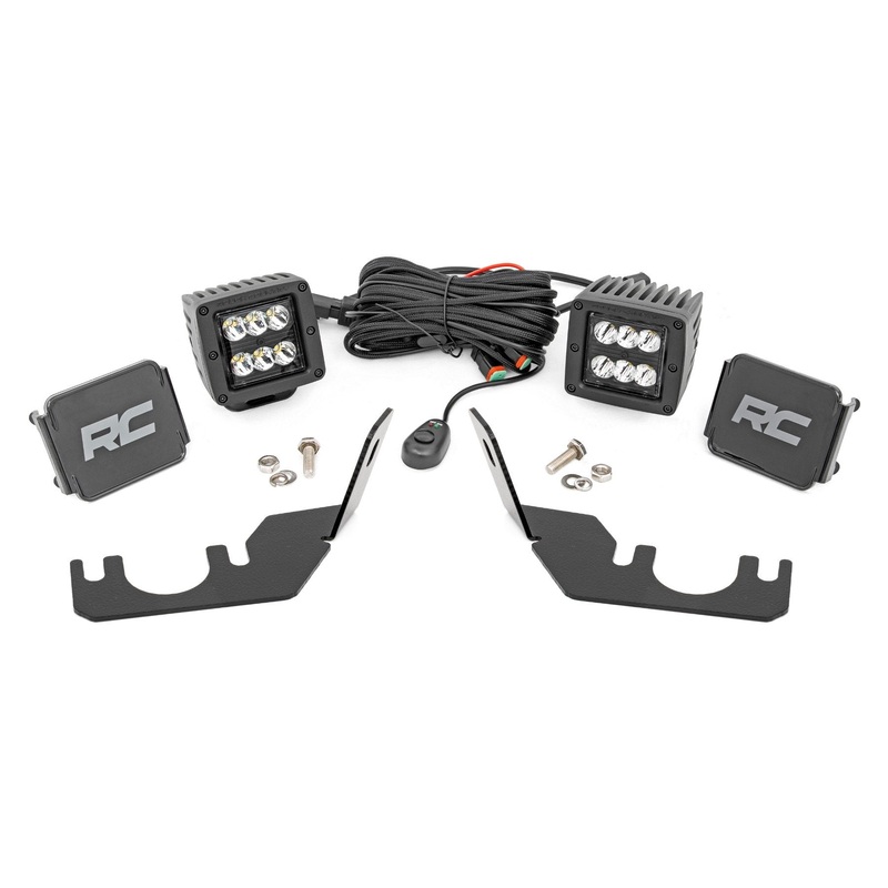 Rough Country | LED Light | Rear Mount | 2″ Black Pair | Spot | Kawasaki Teryx 4 1000/Teryx 800  | 94006