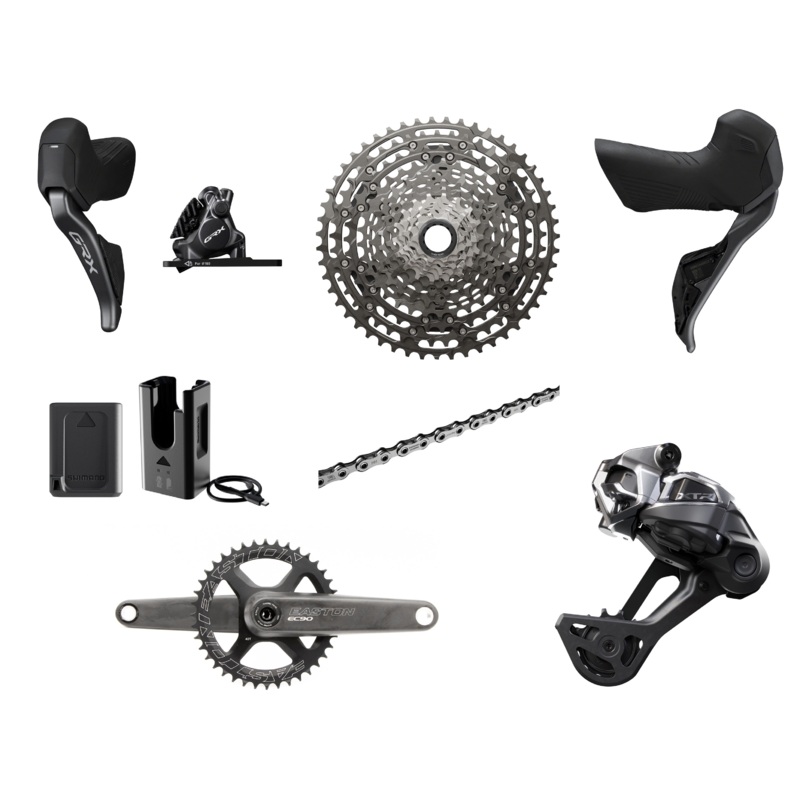 Shimano GRX / XTR Di2 12-Speed Groupset w/ Free Easton EC90 Crank – GRX Di2 Shifters, XTR Rear Derailleur, Battery/Charger, Chain, Cassette & Crank