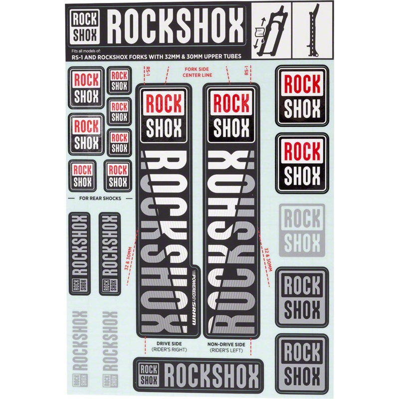 RockShox Fork Decal Kit – 30/32mm/RS1 White