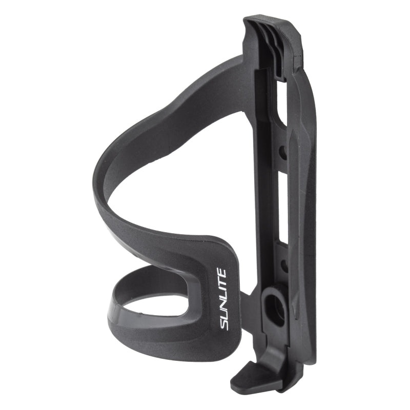 Sunlite Flipper Side Load Water Bottle Cage Universal Side Load Composite Black Braze-on