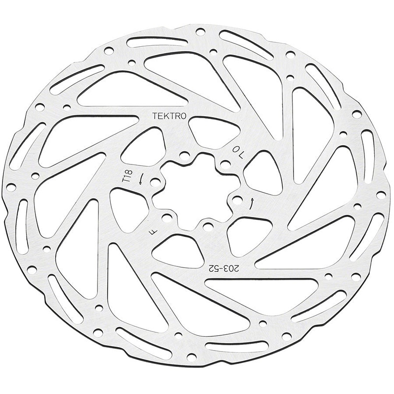 Tektro TR203-52 Disc Rotor – 203mm, 6-Bolt, 1.8mm Thickness, For 2-Piston Calipers