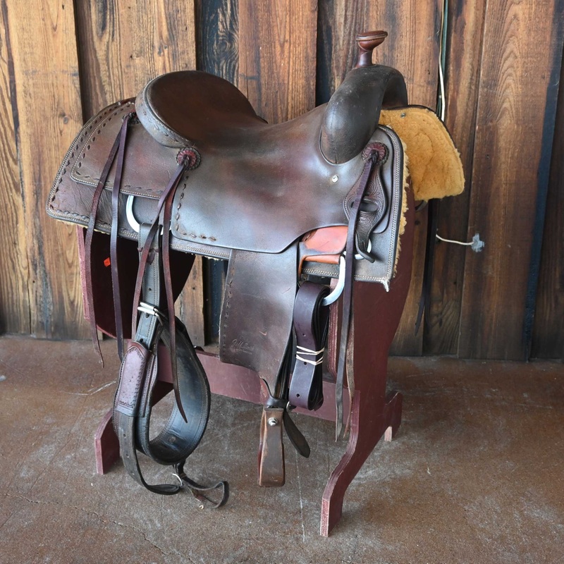 16″ USED JEFF SMITH COW HORSE SADDLE