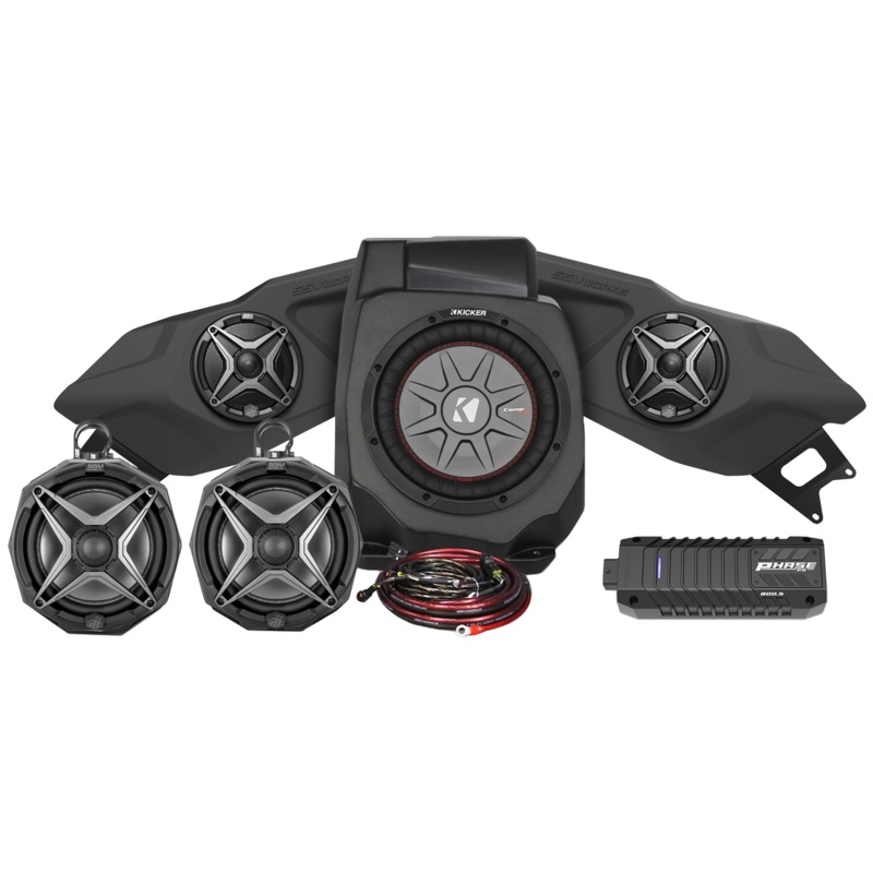 5 Speaker Plug And Play Kit W/ 8″ Cage Pods Ride Command