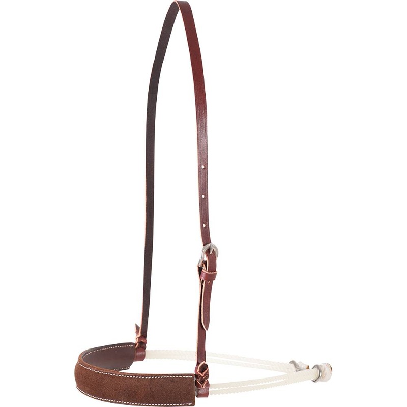 Martin Saddlery Double Rope Chocolate Roughout Leather Covered Noseband