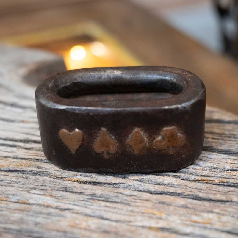 S. White Card Suits Horn Knot