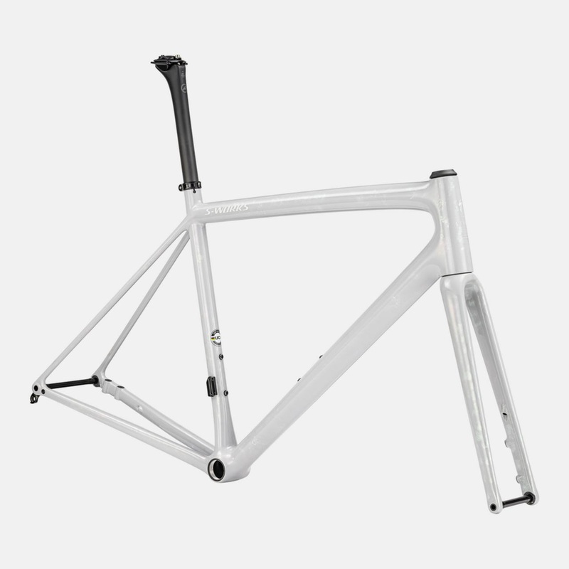 S-Works Aethos Frameset – FACT 12r Carbon Gloss Birch / Abalone-Lapis Organic Color Run / Dune