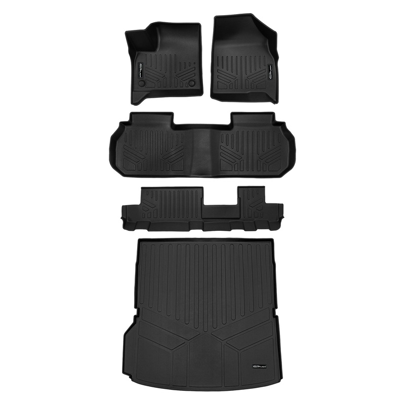 SMARTLINER Custom Fit Floor Liners For 2024 – 2025 Chevrolet Traverse with 2nd Row Bench Seat Black