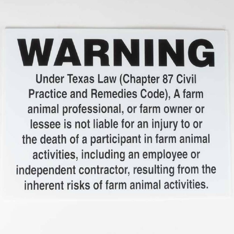 Equine Liability Sign