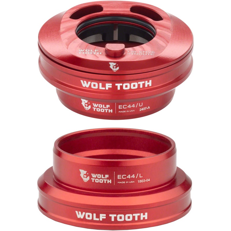 Wolf Tooth Premium Internal Headset – EC44 Upper / EC44 Lower, For Enve In-Route System Only, Red
