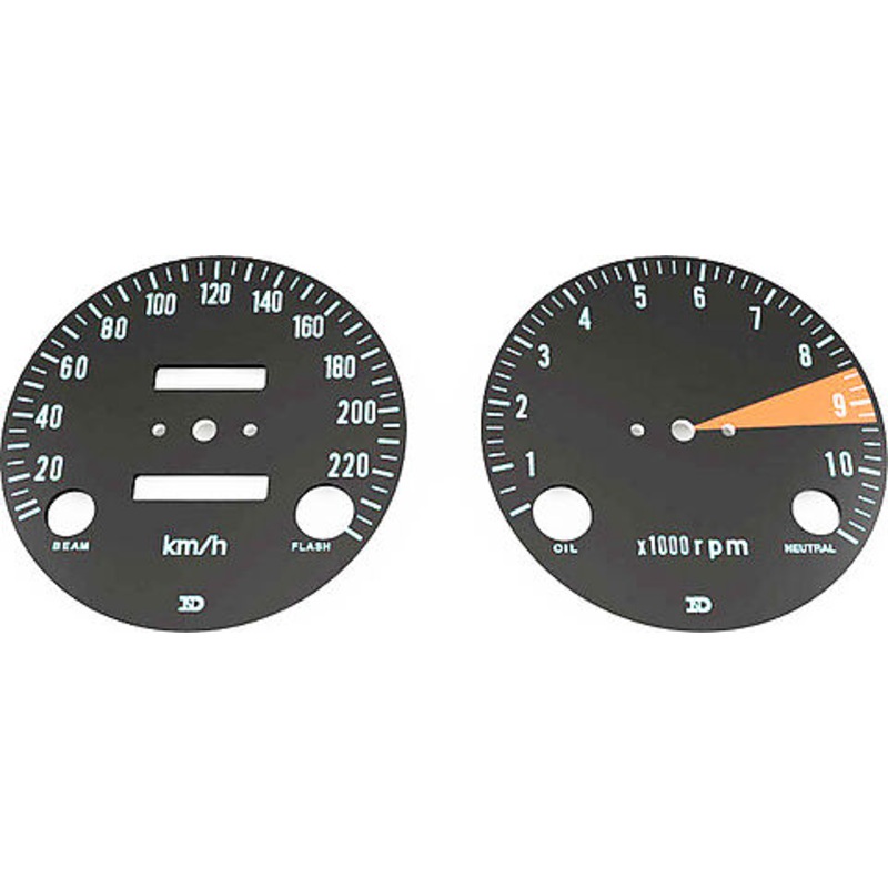 CB750K 1969-70 Speedo & Tachometer Face Plate Set ~ KM/H