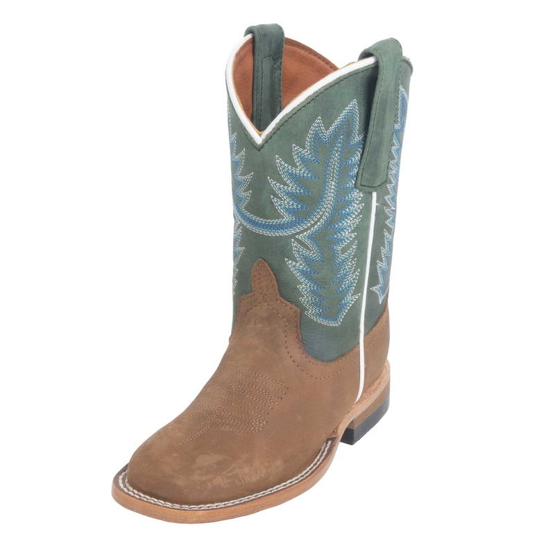 Horse Power Boy’s Tan/Green Western Boot