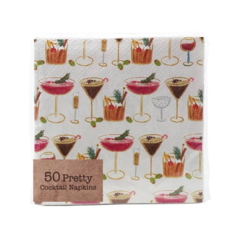 Paper Cocktail Napkins with Cocktail Pattern