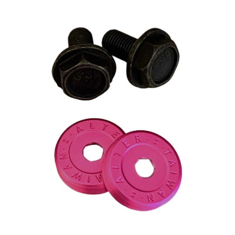 Alter dust caps & crank arm bolts – Closeout pink
