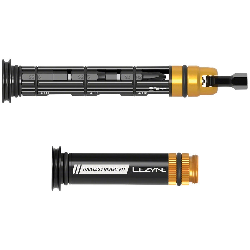 Lezyne Dual Insert Kit Bar-End Mount Multi Tool with Tubeless Plug Tool, Black