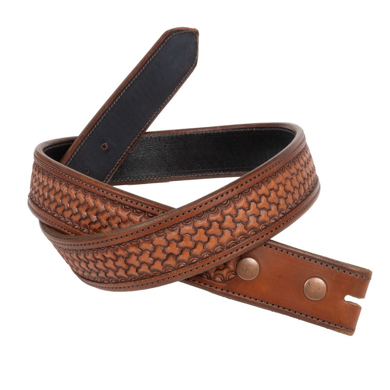 Randall Top Shelf Tooled Chain Belt – Tan/Antique