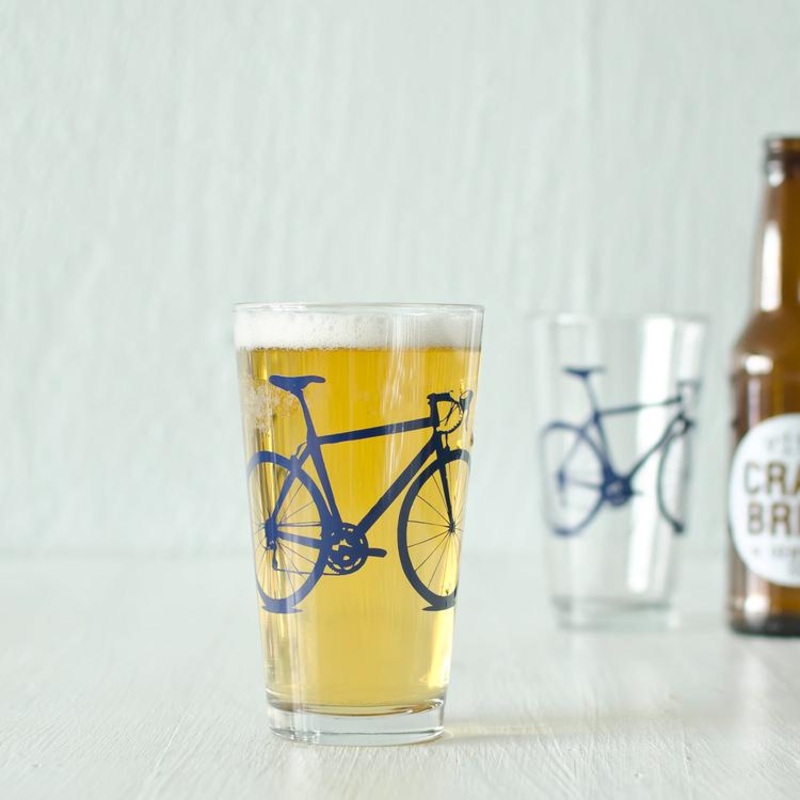 Road Bike Pint Glass Orange Road Bike