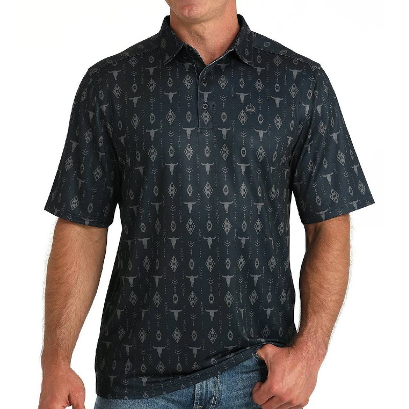 Cinch Men’s Southwest Steer Arenaflex Polo Shirt