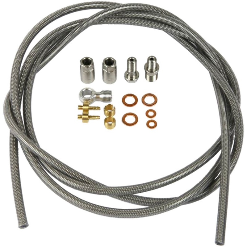 Hope Braided Stainless Steel Hydraulic Brake Hose Fitting Kit – Fits Front Rear For One Hope Brake Type 2