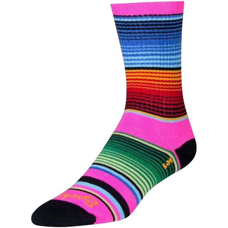 SockGuy Crew Siesta Socks – 6″ Pink/Multi-Color Small/Medium
