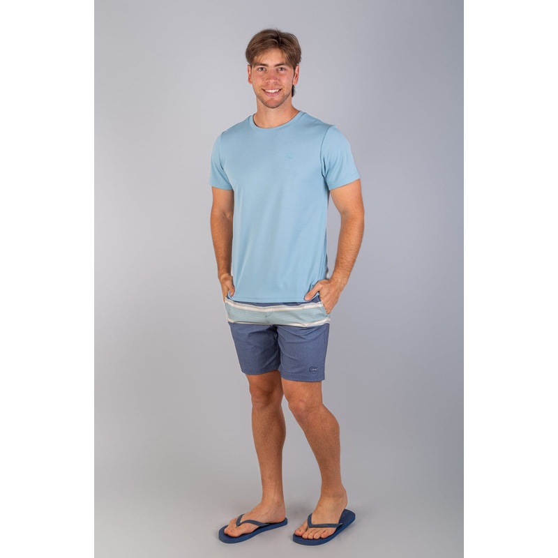 Symli – Mens Elasticated Boardie Navy Stripe