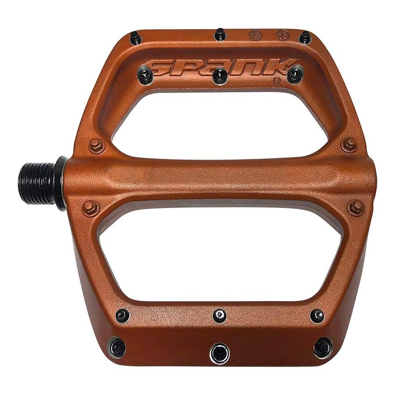 Spank SPOON DC Platform Pedals Body: Aluminum Spindle: Cr-Mo 9/16” Orange Pair