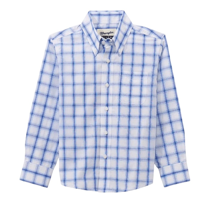 Wrangler Boy’s Riata Classic Fit Plaid Button Down Shirt