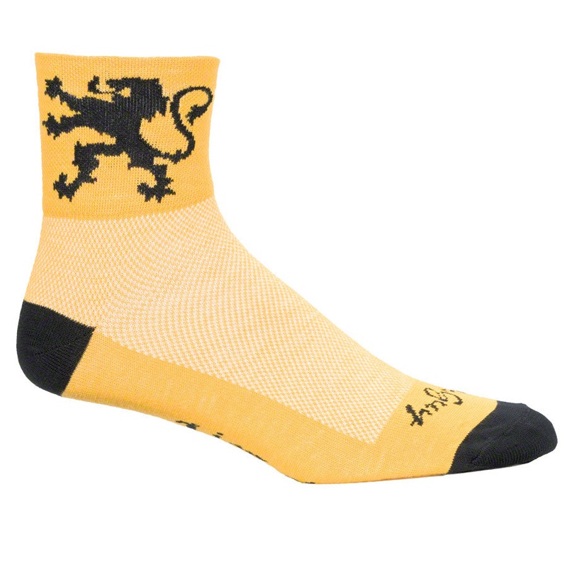 SockGuy Classic Lion of Flanders Socks – 3″ Yellow Small/Medium