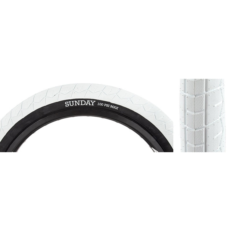 Sunday Current V2 Tire – 20 x 2.4 Clincher Wire White/Black