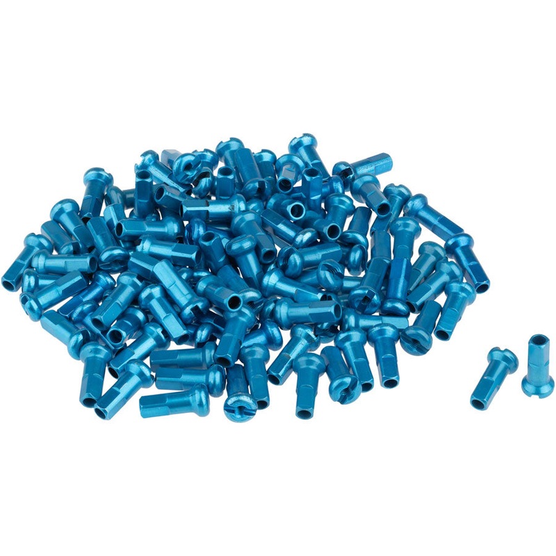 DT Swiss Standard Spoke Nipples – Aluminum 2.0 x 12mm Turquoise Box of 100