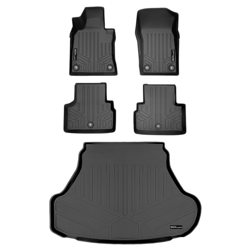 SMARTLINER Custom Fit Floor Liners For 2018-2025 Infiniti Q50 (With Spare Tire) Black