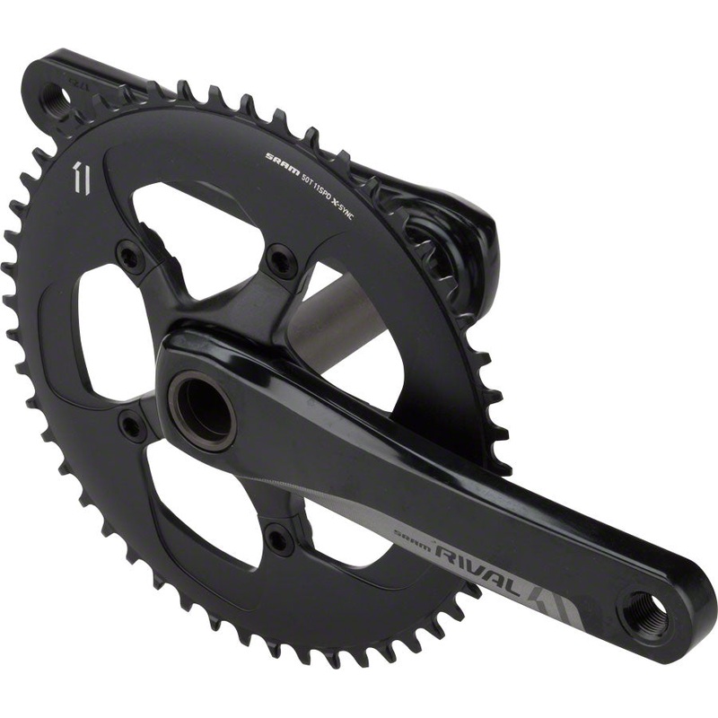 SRAM Rival 1 Crankset – 172.5mm 10/11-Speed 50t 110 BCD GXP Spindle Interface BLK