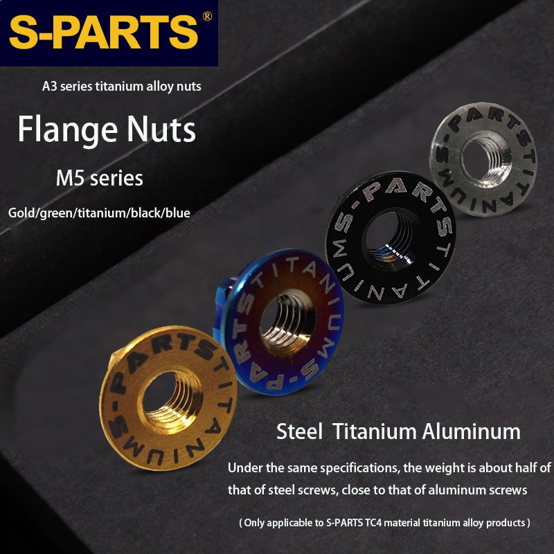 S-PARTS A3 flange nut M5 motorcycle accessories electric vehicle titanium alloy screws gold