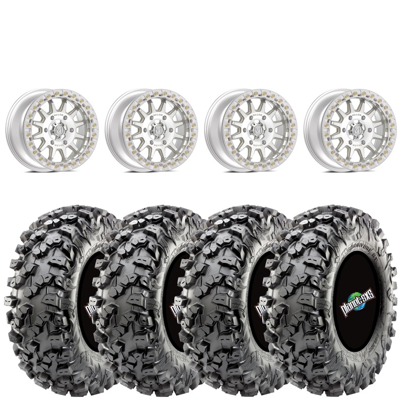 Valor V09 Beadlock 15×7 5+2 4/156 Raw Machined on Maxxis Carnivore RT 30×10-15