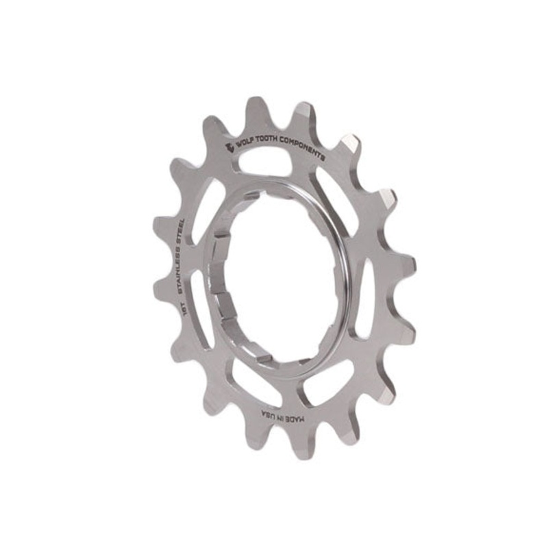 Wolf Tooth Single Speed Stainless Steel Cog – 16t Compatible 3/32″ Chains