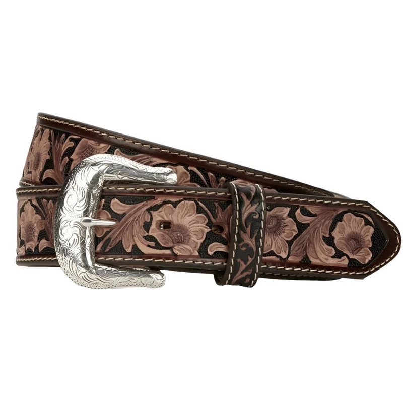 Justin Men’s Bonanza Trail Western Belt  – Brown