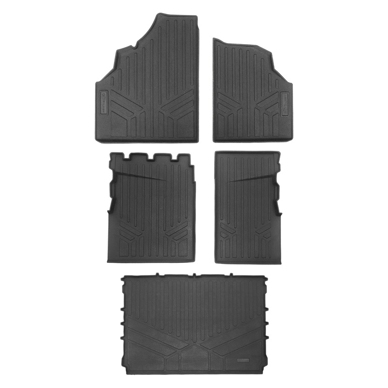 SMARTLINER Custom Fit Rugged Rubber Floor Liners For 2016-2025 Can-Am Defender (6 Seater) Black