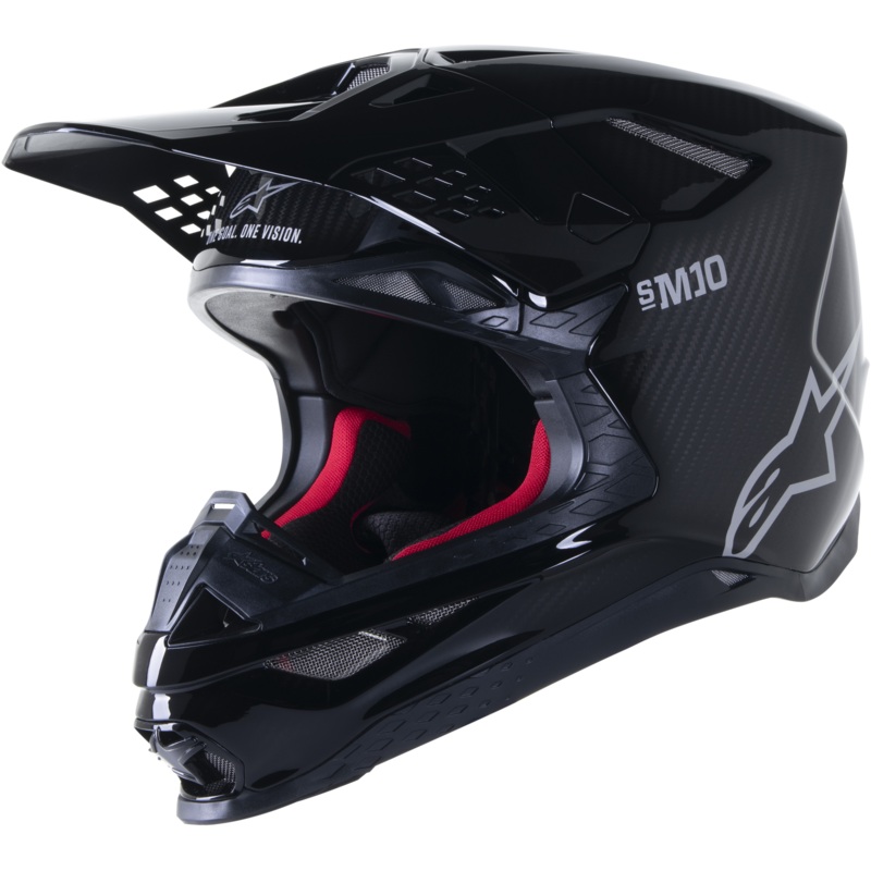 Supertech S M10 Solid Helmet Black Glossy/Carbon Xs