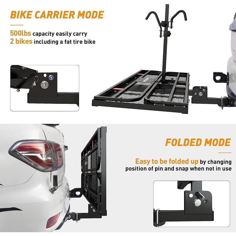 Wildroad Hitch Cargo Carrier with Bike Rack